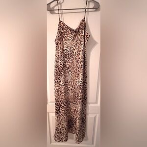 Banana Republic - Leopard Midi Dress - Size US L Tall